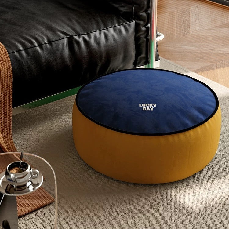 Hommie Round Two Tone Floor Pouf HBST038 3
