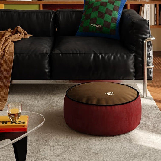Hommie Round Two Tone Floor Pouf HBST038 1