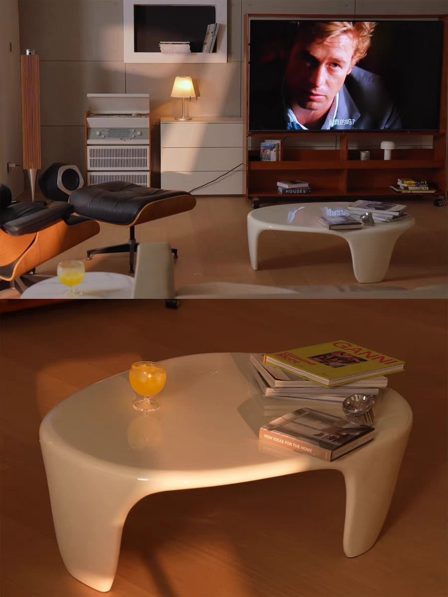 Hommie Cream Organic Curve Coffee Table HBFT044 2