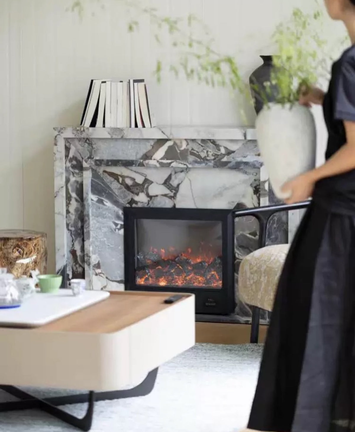 Hommie Built-in LED Fireplace Console HBHC018 1