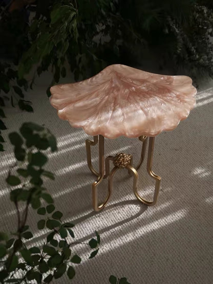 Hommie Pearl Shell Top Gold Leg Side Table HBLC040 3