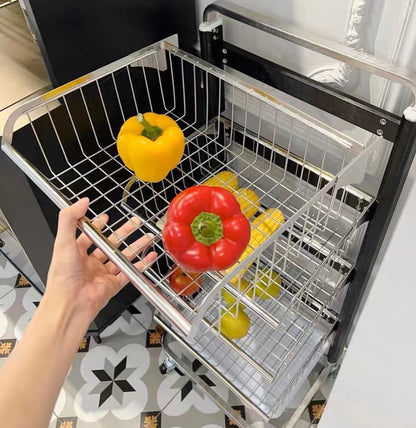 Hommie Rolling Wire Basket Kitchen Rack HBKK051 2