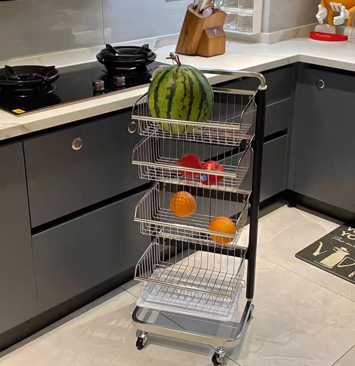 Hommie Rolling Wire Basket Kitchen Rack HBKK051 1