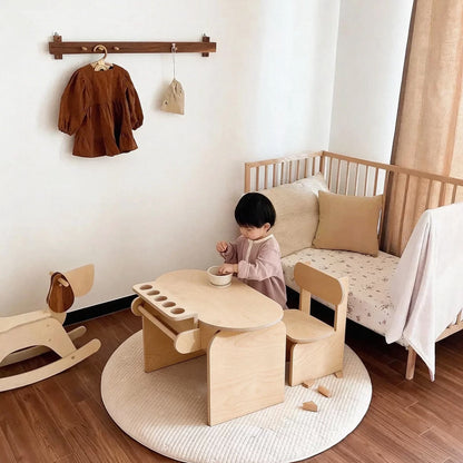 Hommie Kids Curved Wood Study Desk with Chair Set HBKW010 3