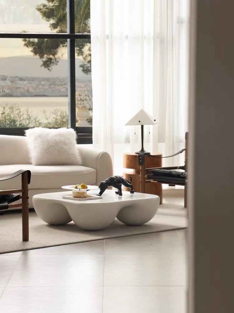 Hommie White Cloud Shape Low Coffee Table HBFT041 1