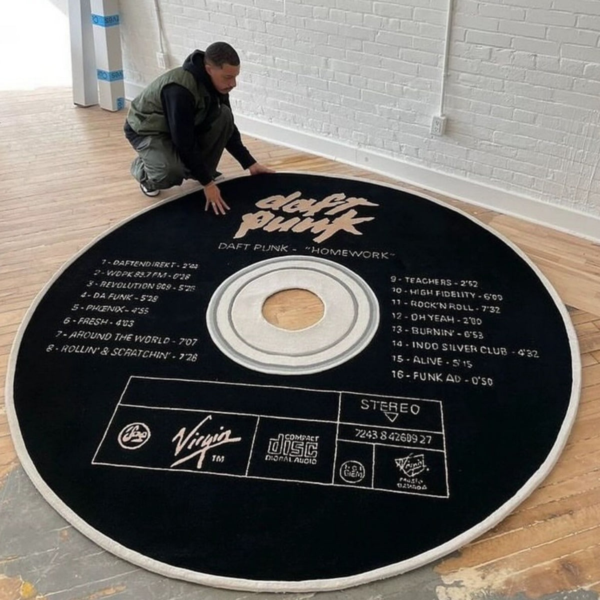 Hommie Black Vinyl Record Disc Carpet HBCR020 1