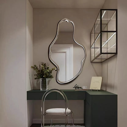 Hommie Wavy Chrome Frame Wall Mirror HBMR023 2