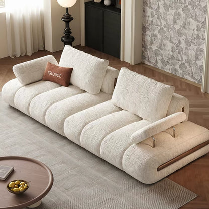 Hommie Cream Boucle Channel Seat Sofa HBSF075 1