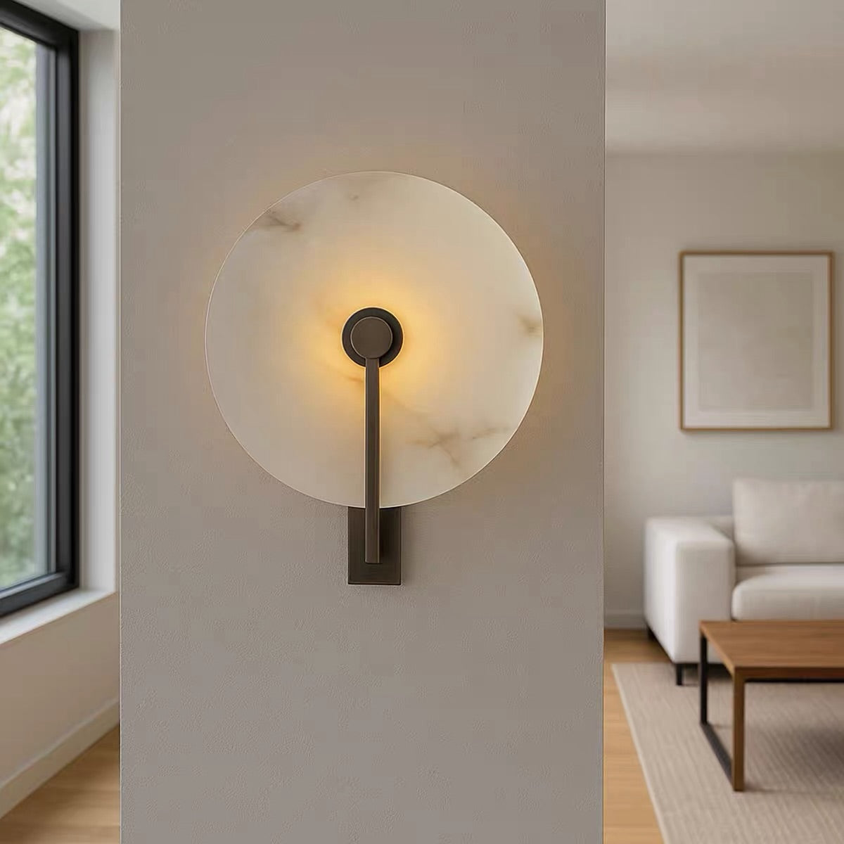 Hommie Round Disc Black Stem Wall Light HBCL044 2