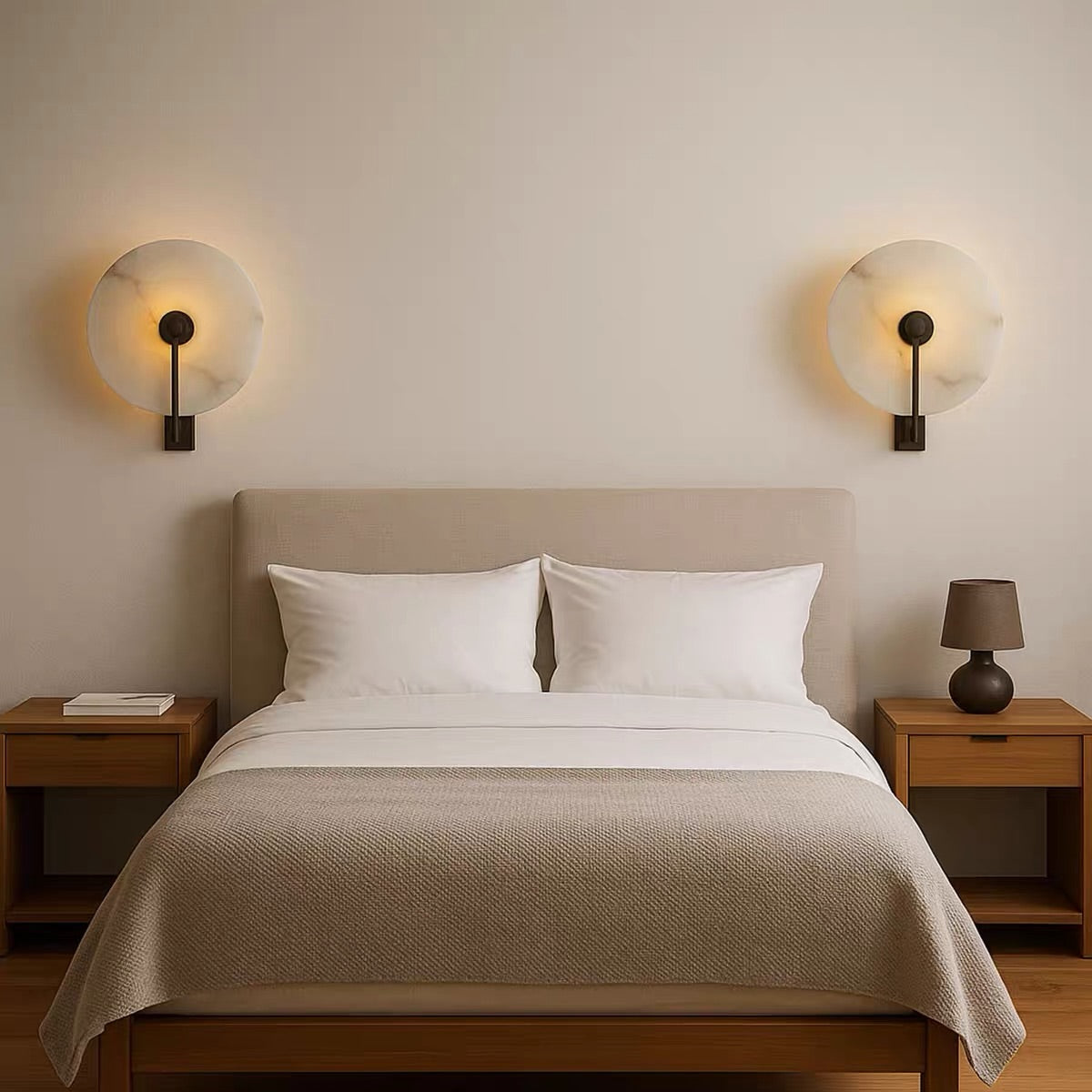 Hommie Round Disc Black Stem Wall Light HBCL044 1