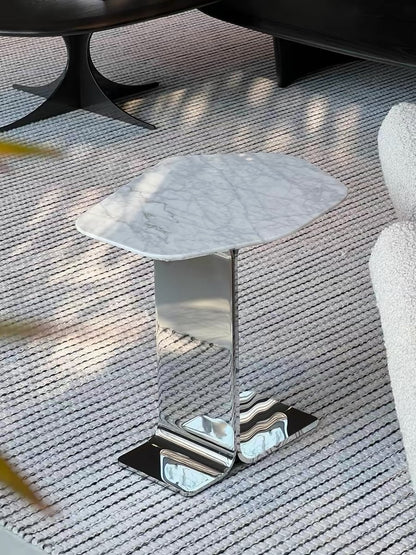 Hommie Mirror Stainless Marble Top Side Table HBLC034 3