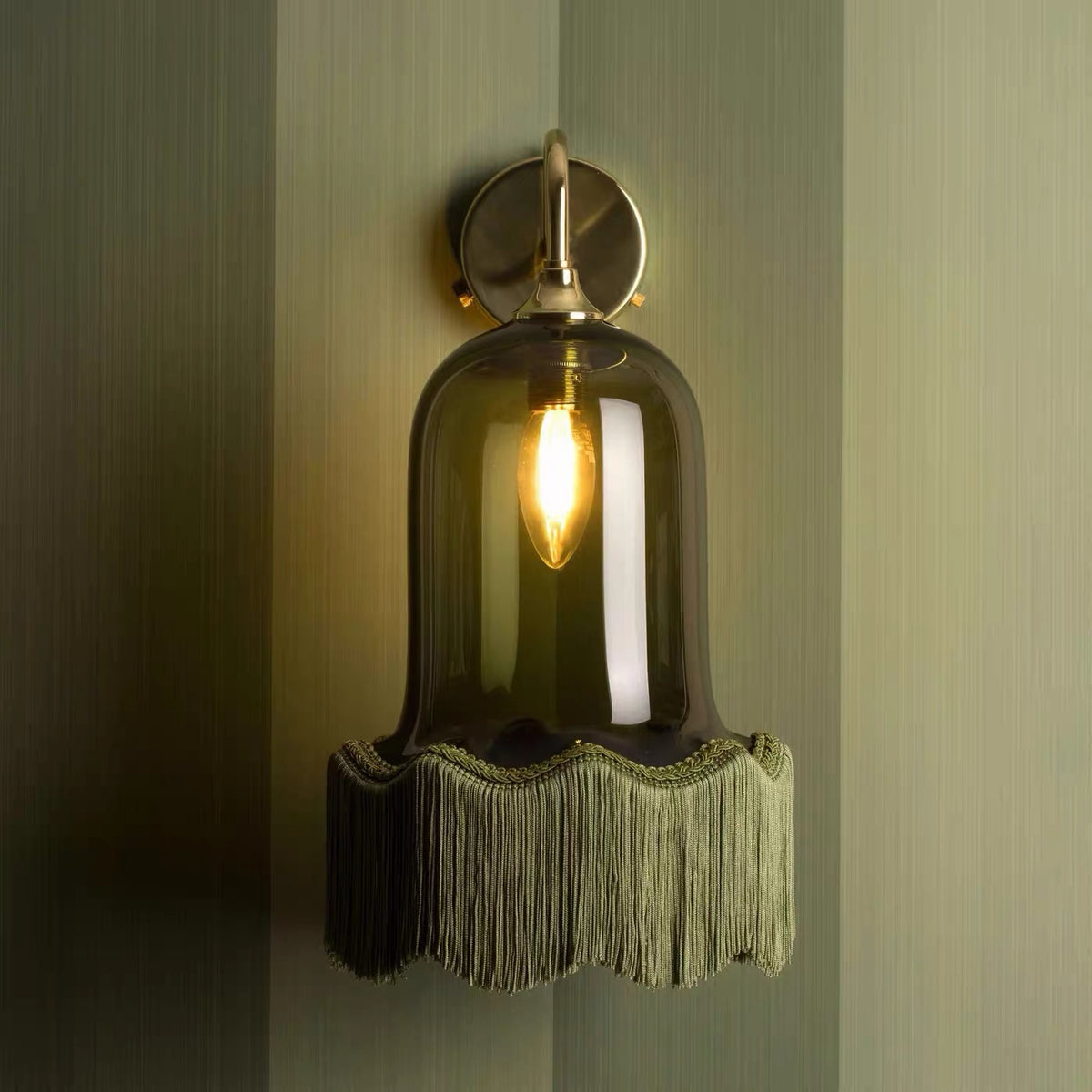 Hommie Glass Bell Fringe Wall Lamp HBCL042 1