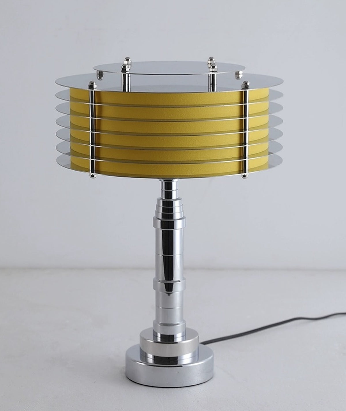 Hommie Chrome Stem Louvered Shade Table Lamp HBCL043 2