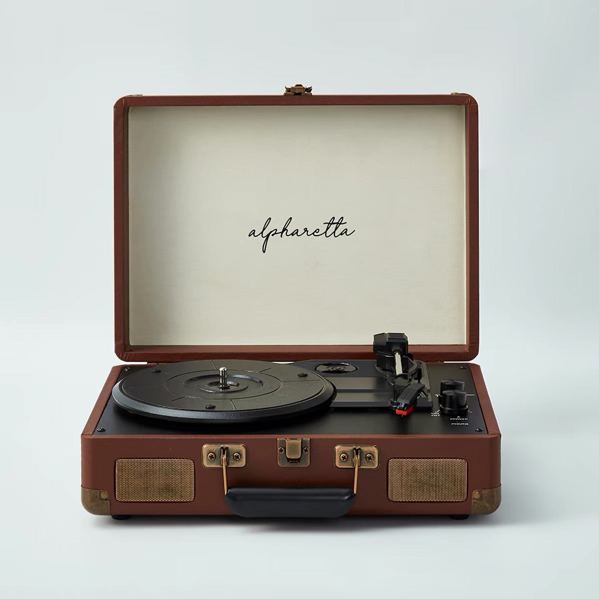 Hommie Vintage Brown Suitcase Vinyl Player HBMC023 1