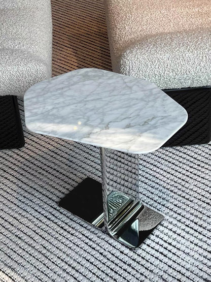 Hommie Mirror Stainless Marble Top Side Table HBLC034 4
