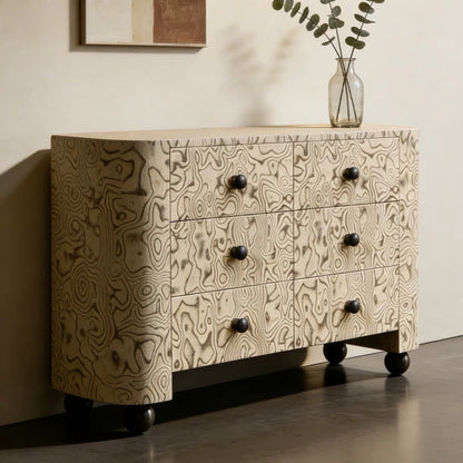 Hommie Marbled Pattern Drawer Cabinet HBCB024 3