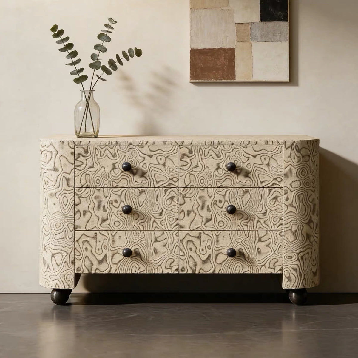 Hommie Marbled Pattern Drawer Cabinet HBCB024 1