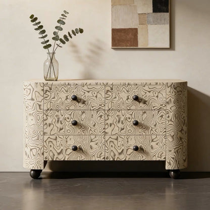 Hommie Marbled Pattern Drawer Cabinet HBCB024 1