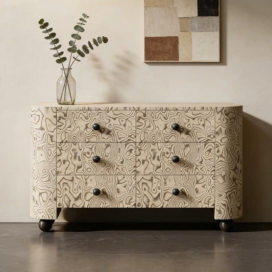 Hommie Marbled Pattern Drawer Cabinet HBCB024 1