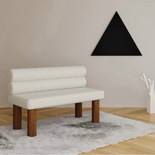 Hommie Woll Fabric Wood Bench HBBE006