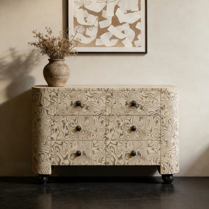 Hommie Marbled Pattern Drawer Cabinet HBCB024 2