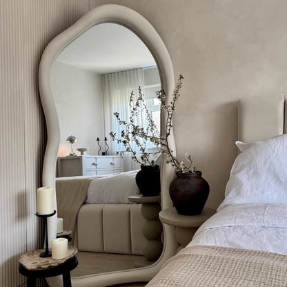Hommie Cream Wavy Tall Wall Mirror HBMR016 1