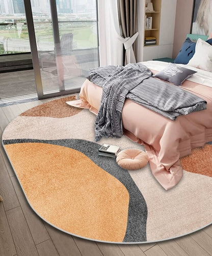 Hommie Abstract Color Block Oval Carpet HBCR018 2