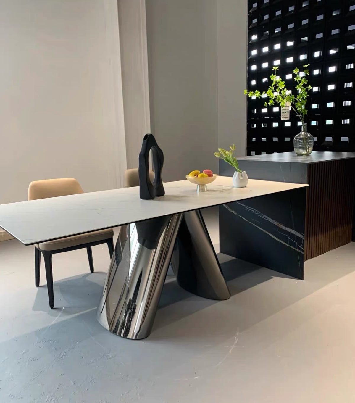 Hommie Stainless V Base Dining Table HBTD040 1