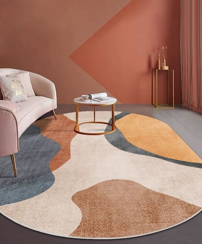 Hommie Abstract Color Block Oval Carpet HBCR018 1