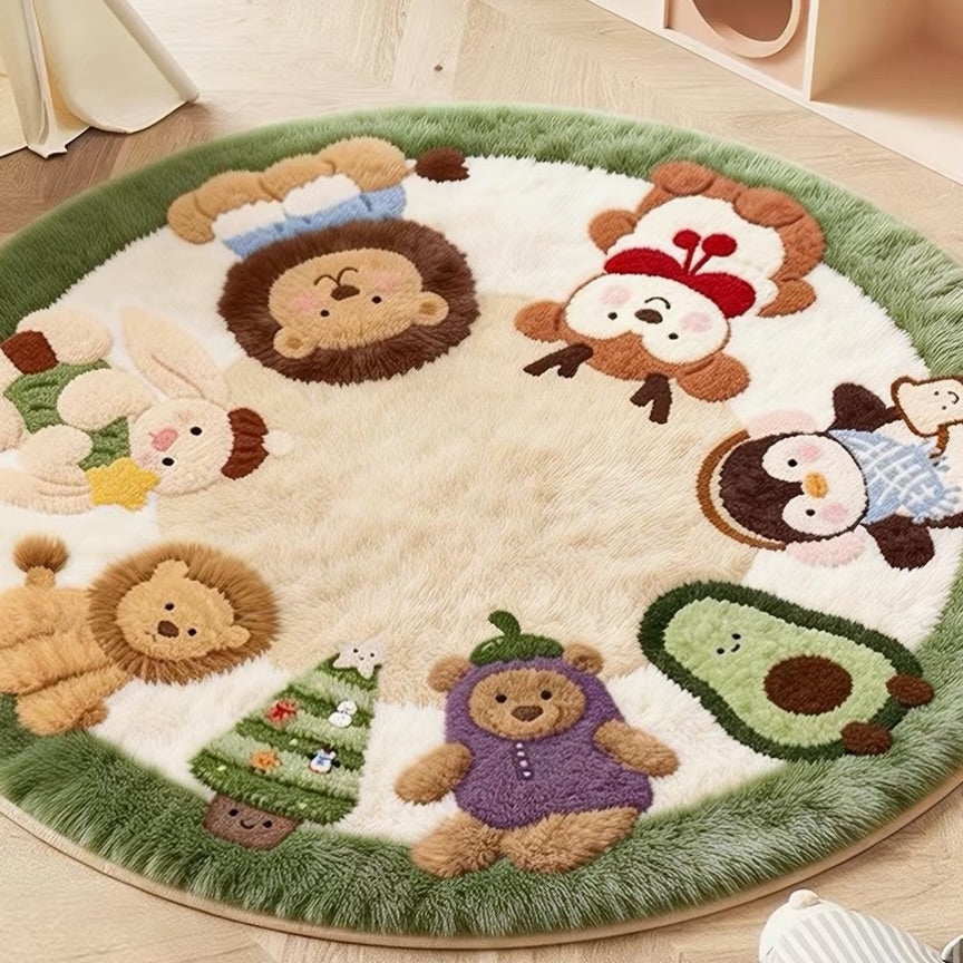 Hommie Animal Round Fluffy Carpet HBCR017 2