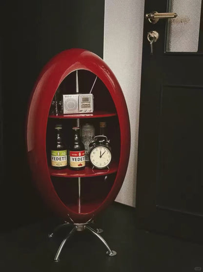 Hommie Glossy Red Egg Standing Cabinet HBCB021 3