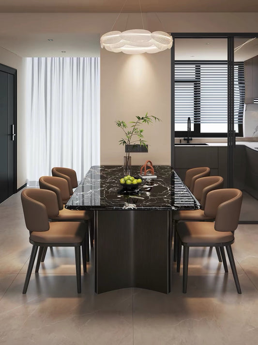 Hommie Marble Dining Table and 6 Chair Set HBTD039 1