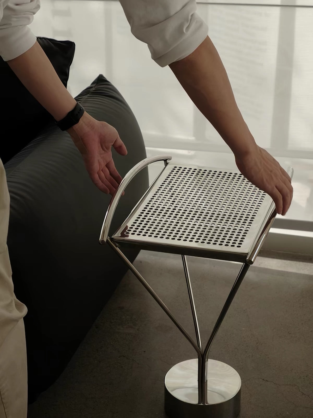 Hommie Stainless Wire Tray Side Table HBLC030 2