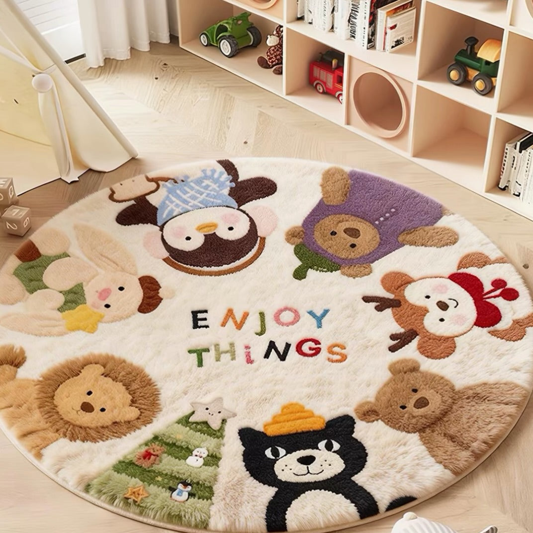 Hommie Animal Round Fluffy Carpet HBCR017 1