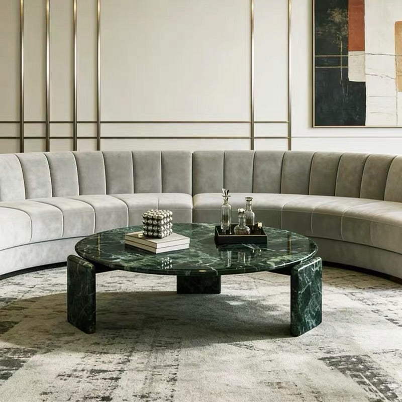 Hommie Green Marble Round Coffee Table HBFT036 1
