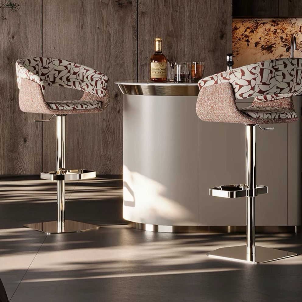 Hommie Patterned Swivel Bar Chair HBCH023 1