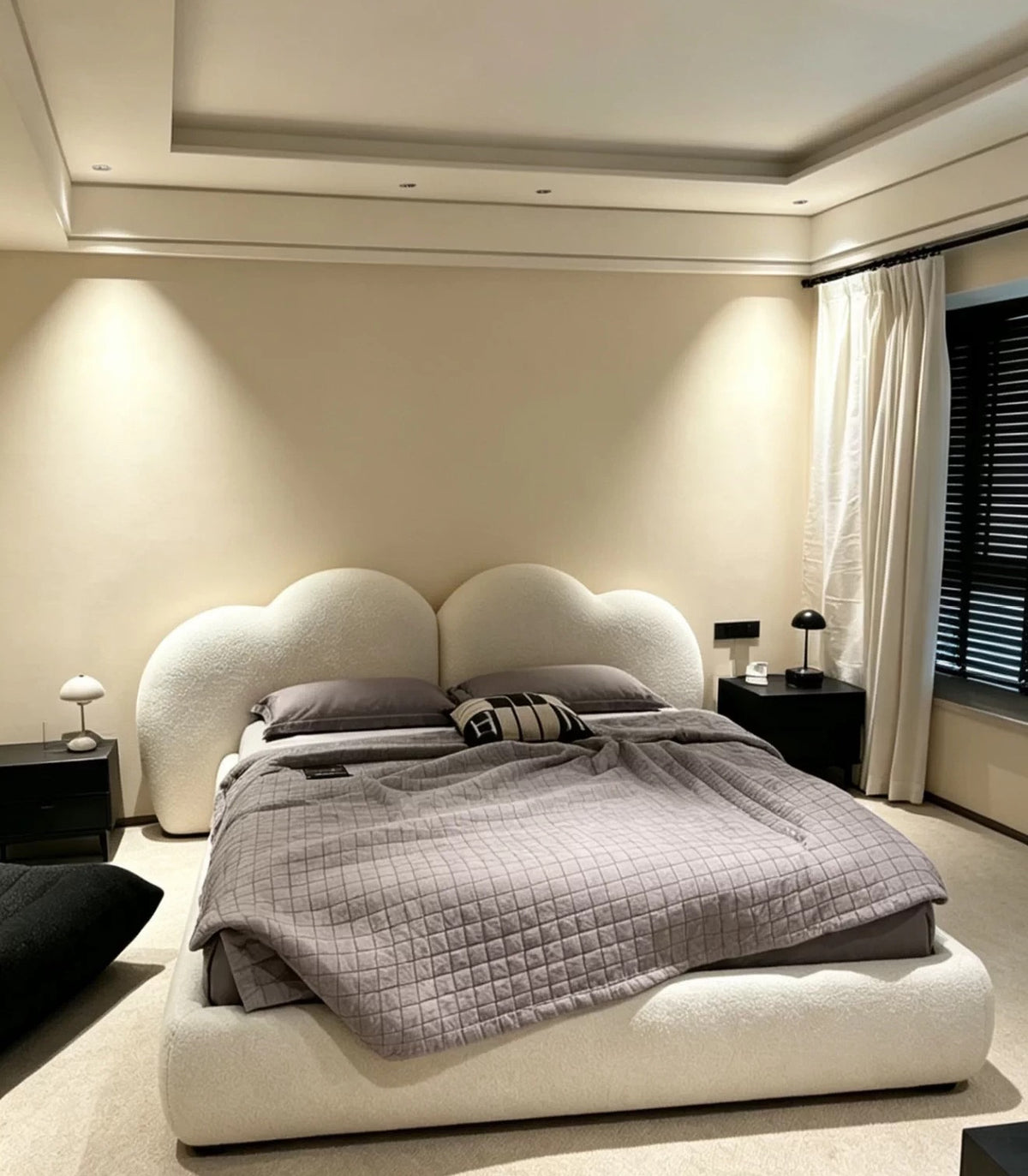 Hommie Cloud Headboard Boucle Bed HBBD023 2
