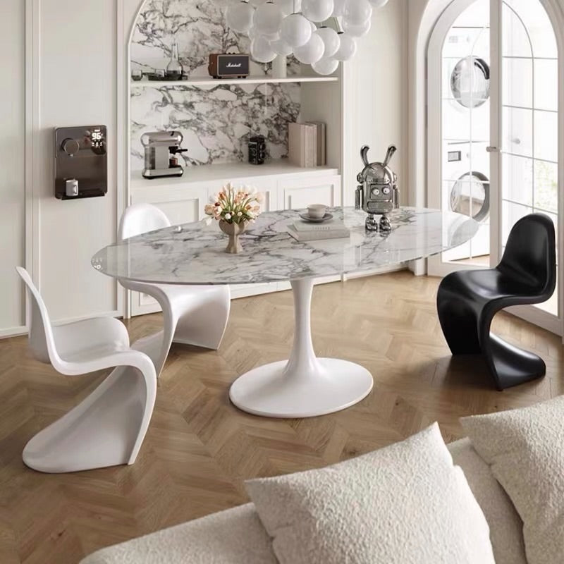 Hommie Oval Marble Tulip Dining Table HBTD037 3
