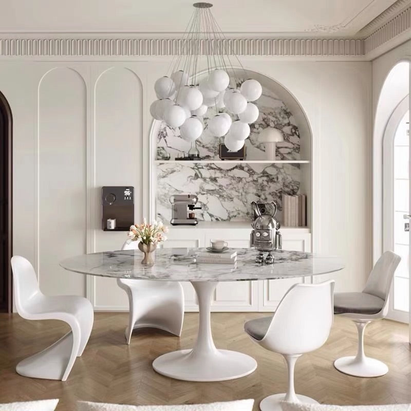 Hommie Oval Marble Tulip Dining Table HBTD037 1