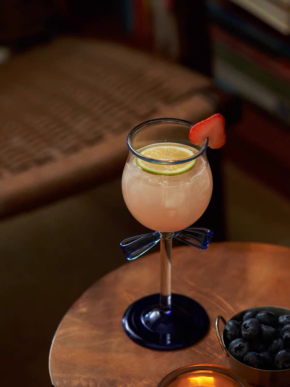 Hommie Blue Bow Stem Wine Glass HBKK046 4
