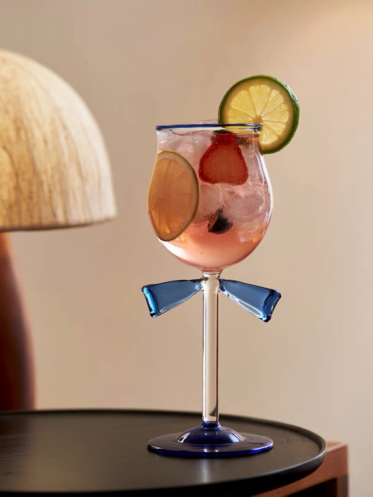 Hommie Blue Bow Stem Wine Glass HBKK046 1