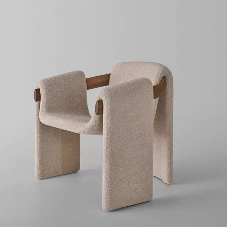 Hommie Boucle Wood Bar Chair HBCH022 1