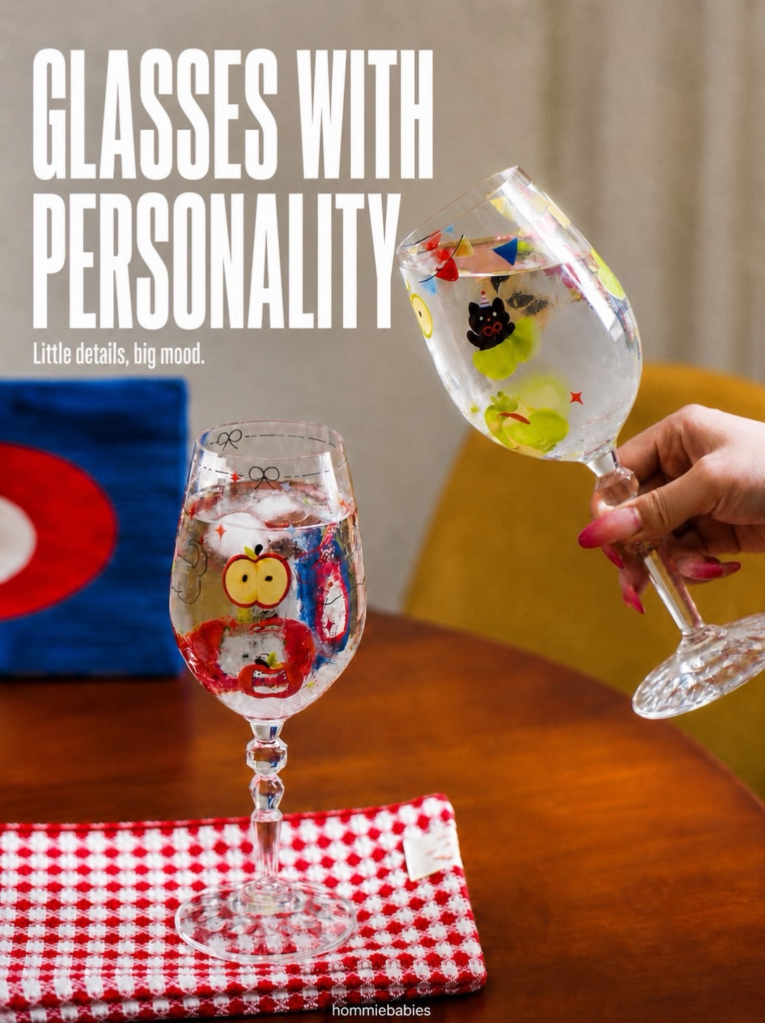 Hommie Character Wine Glass HBKK045 1