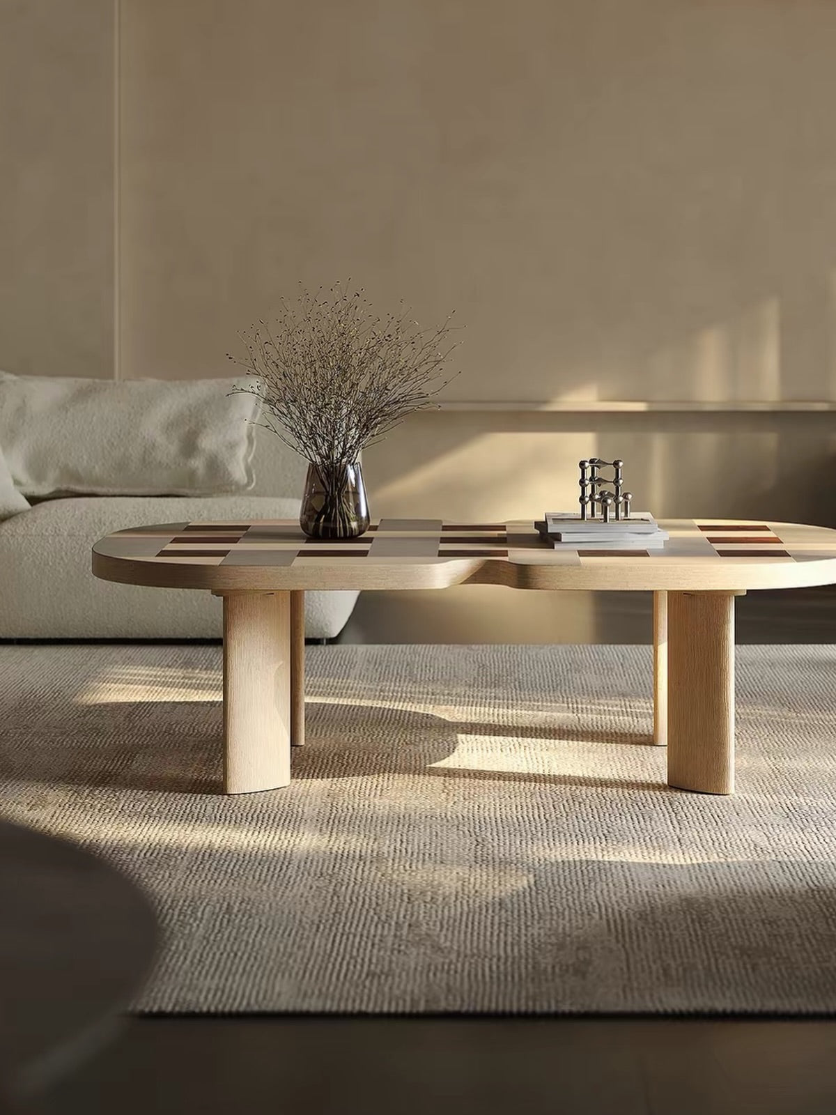 Hommie Danish Checkerboard Wood Coffee Table HBFT030 2