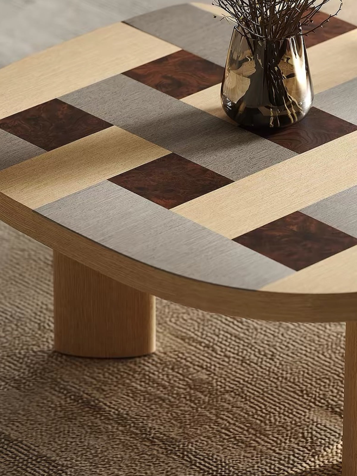 Hommie Danish Checkerboard Wood Coffee Table HBFT030 3