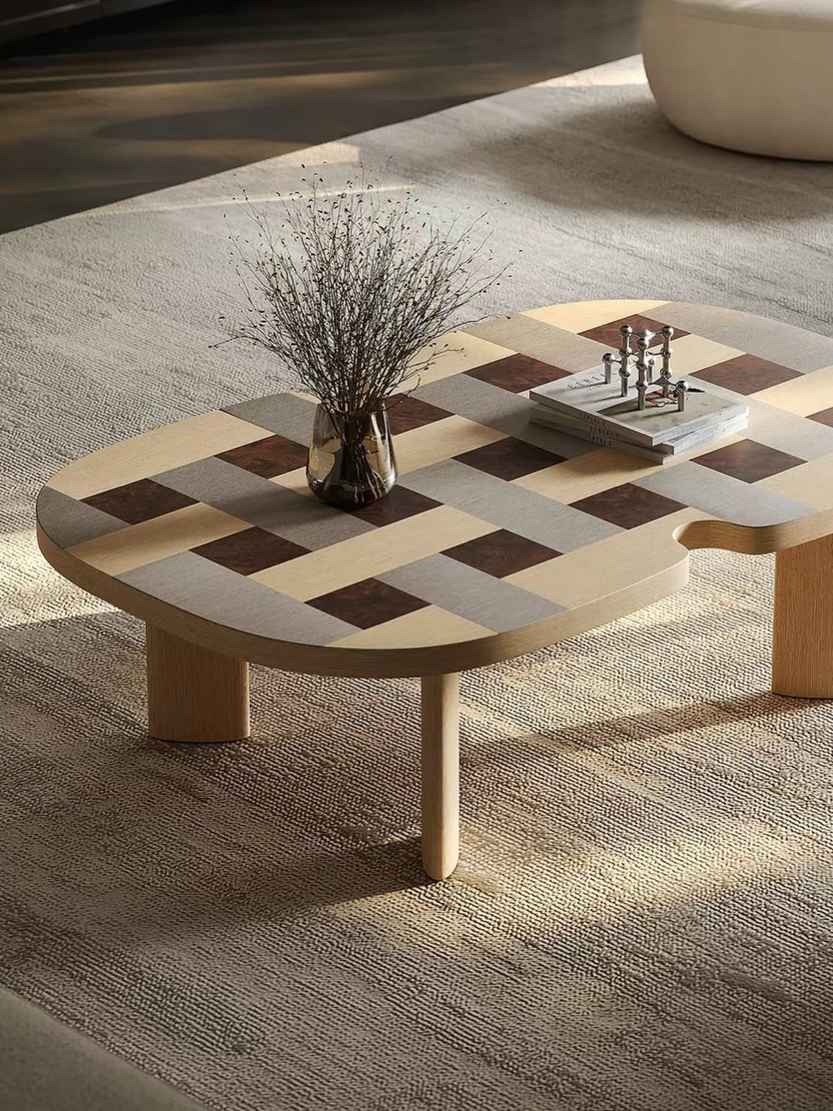 Hommie Danish Checkerboard Wood Coffee Table HBFT030 1