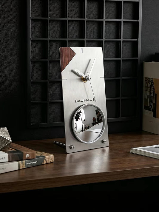 Hommie Silver Mirror Table Clock HBHD016 1
