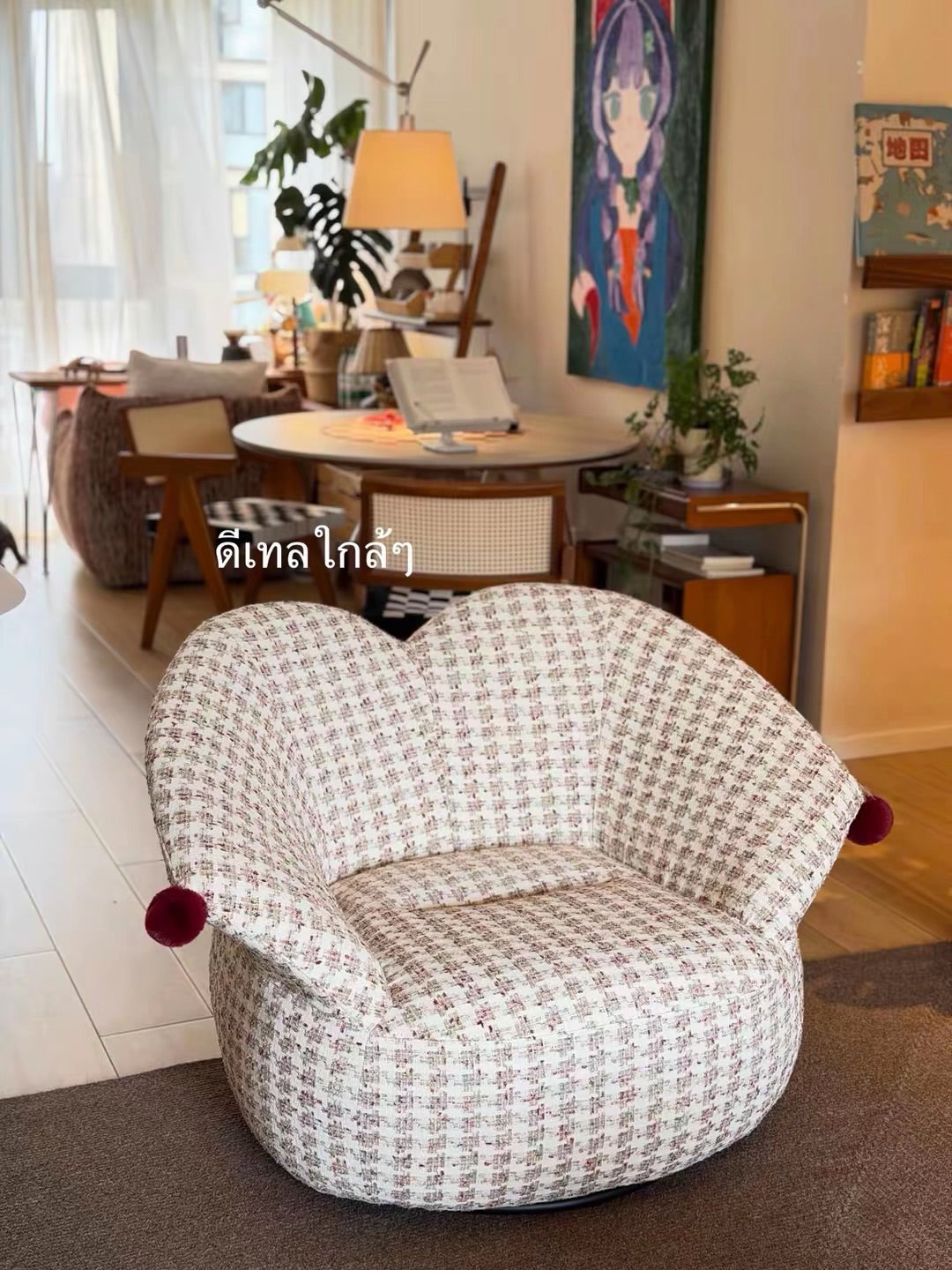 Hommie Houndstooth Tub Armchair HBAC039 3