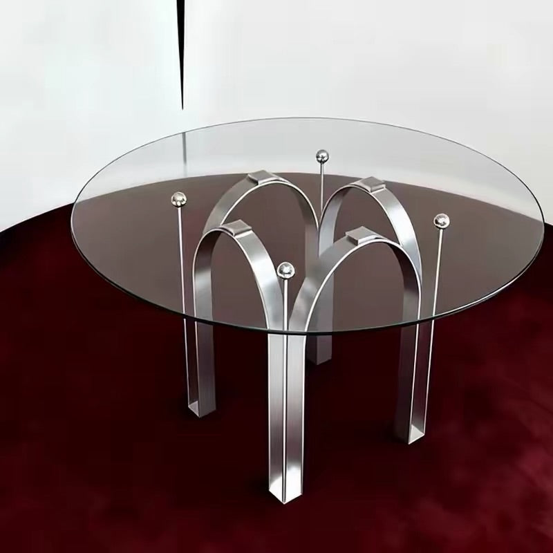 Hommie Steel Arch Leg Glass Round Table HBTD033 1