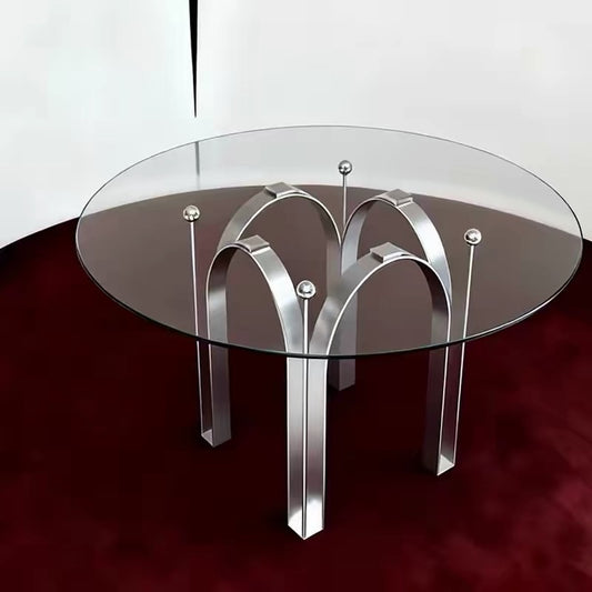 Hommie Steel Arch Leg Glass Round Table HBTD033 1